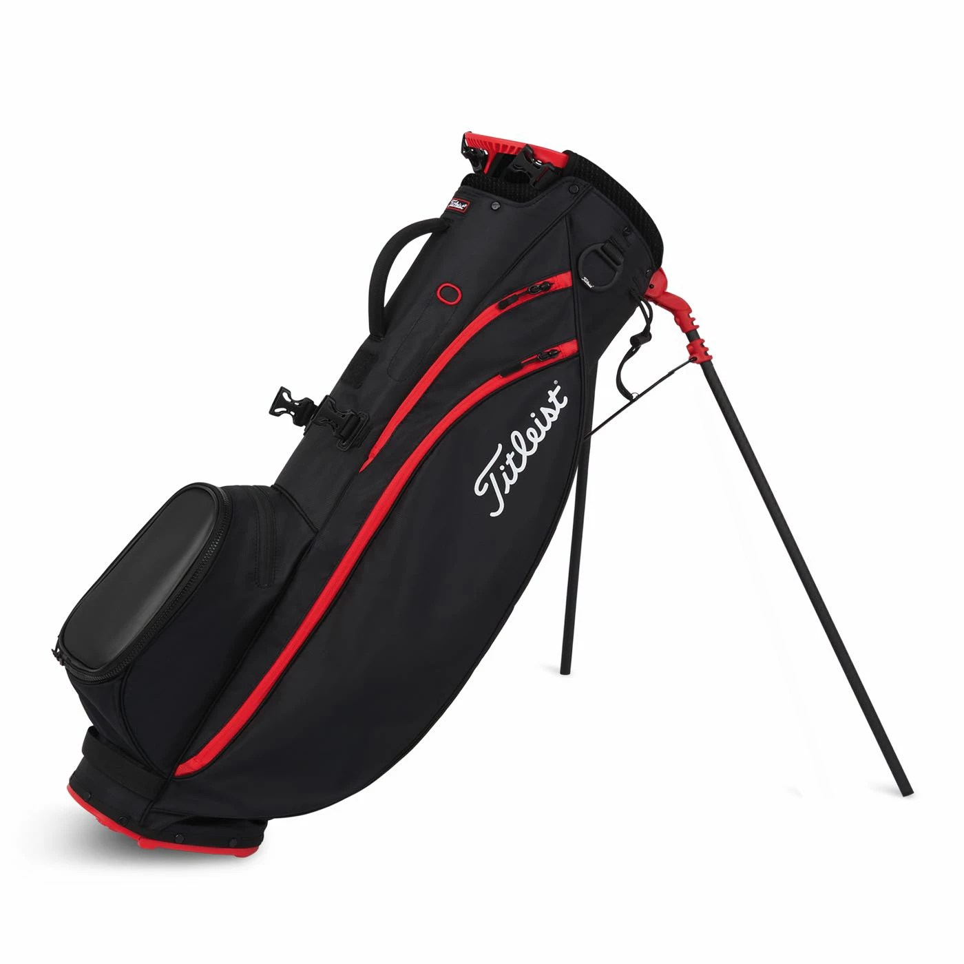 Titleist Players 4 Carbon S Stand Bag In Black / Black / Red