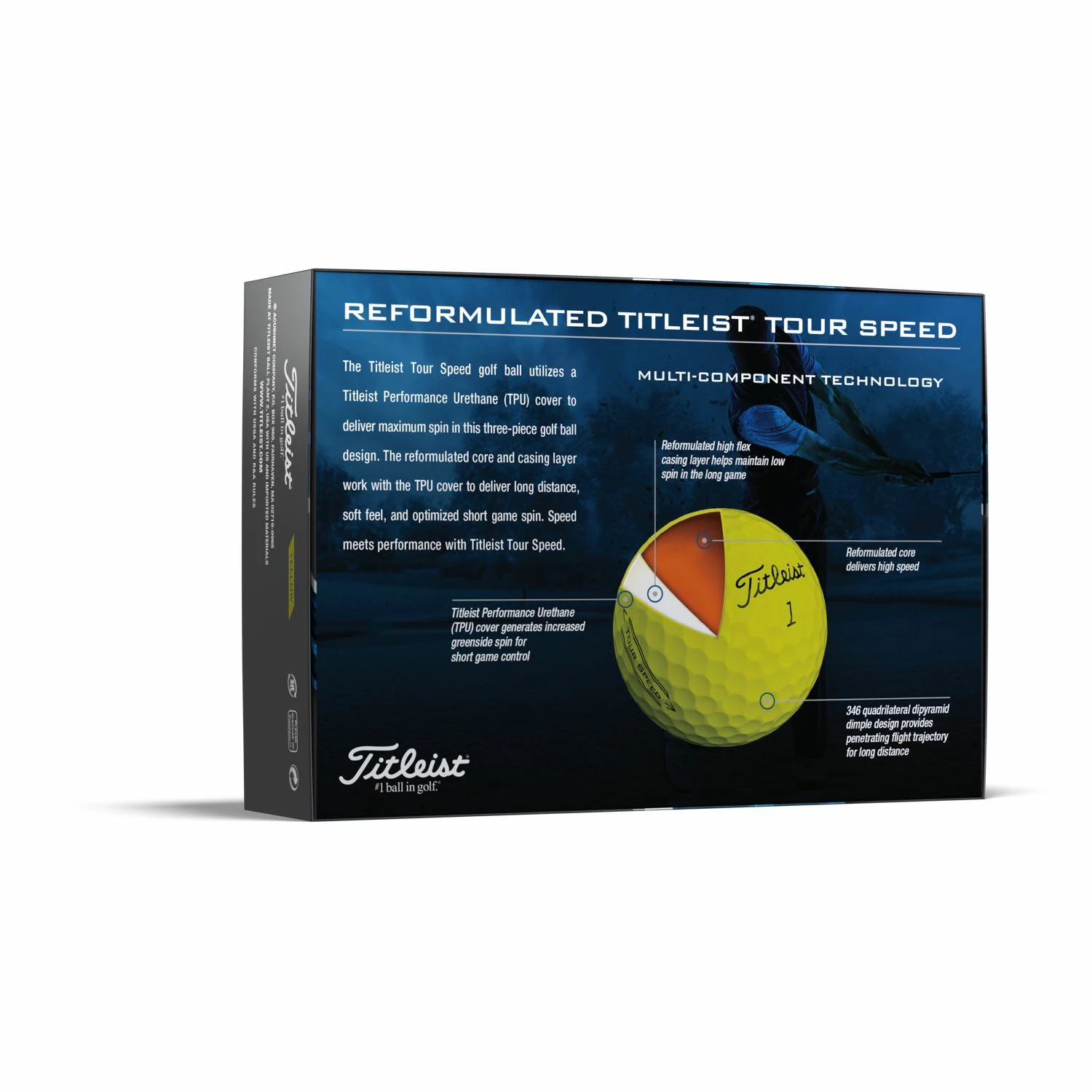 Titleist Tour Speed Golf Balls 2022 – Yellow - Image 2