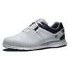 FootJoy Mens Pro SL 2022 Golf Shoe In White/Navy/Red And Wide