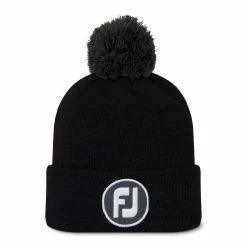 FootJoy Solid Pom Pom Beanie Hat AW22 In Black