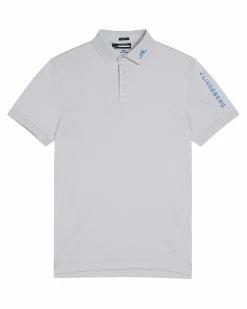 J.Lindeberg Tour Tech Regular Fit Golf Polo SS23 In Light Grey Melange