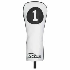 Titleist White & Black Leather Headcovers In Driver