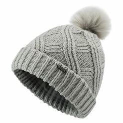 Ping Shannon Womens Knit Golf Bobble Hat In Silver