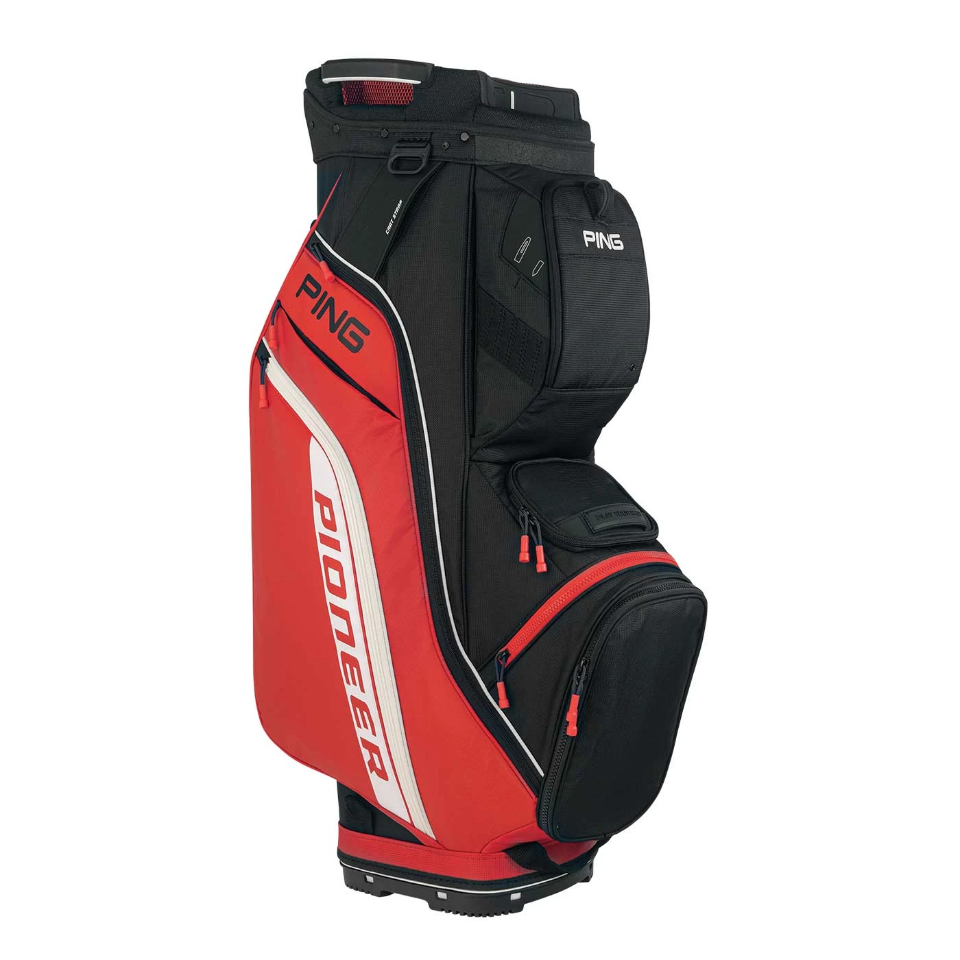 Ping Pioneer 22 Cart Bag In Red / Black - Image 4
