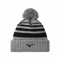 Mizuno Breath Thermo Pom Pom Golf Beanie In Grey