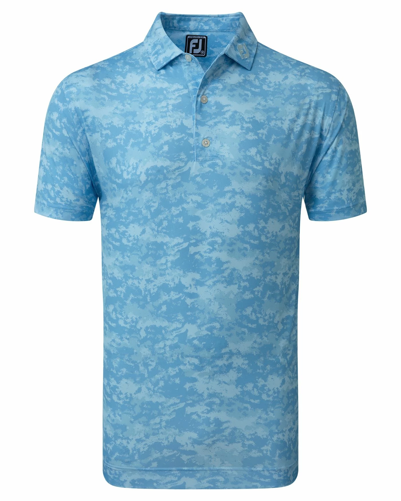 FootJoy Cloud Camo Lisle Golf Polo SS23 In Twilight - Image 2