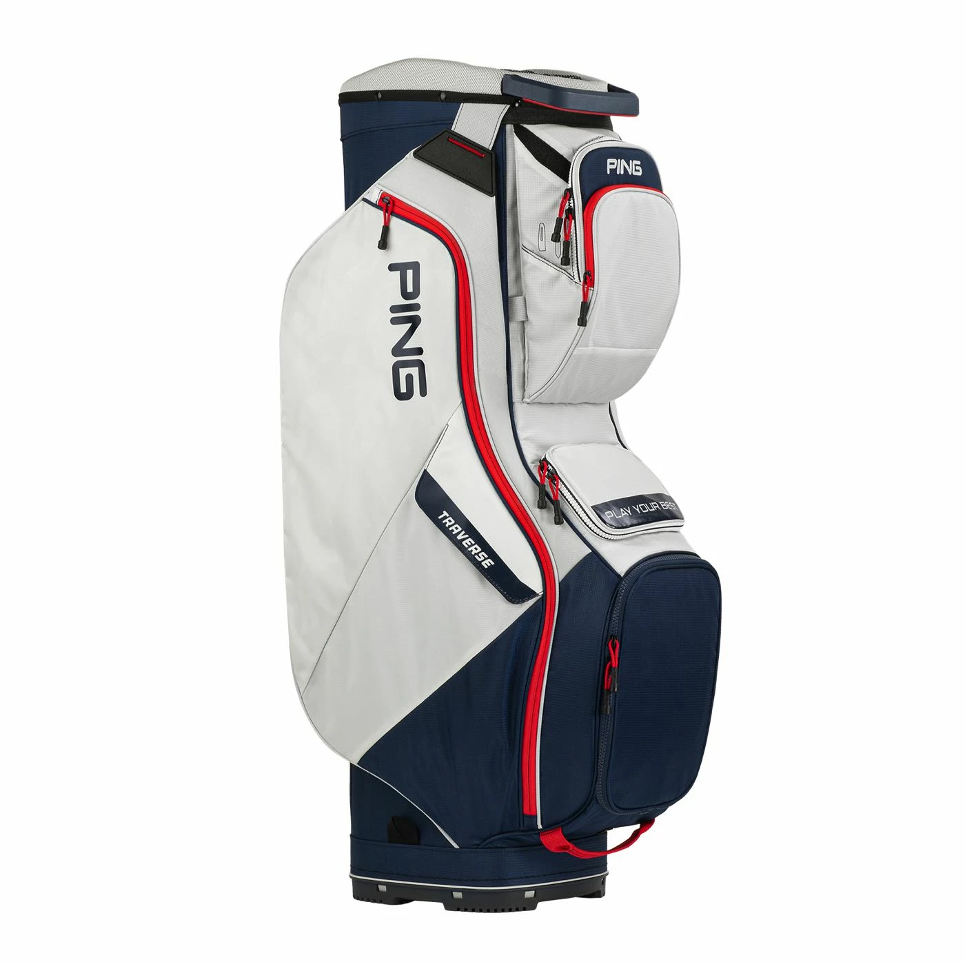 Ping Traverse 23 Cart Bag In Black / Iron / Neon Yellow - Image 2