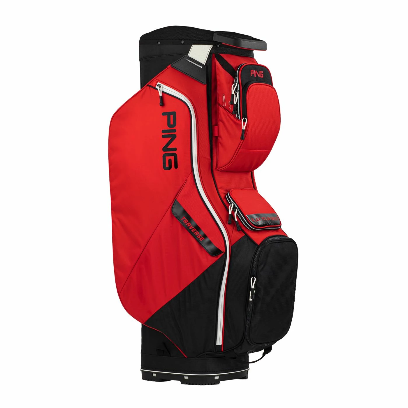 Ping Traverse 23 Cart Bag In Black / Iron / Neon Yellow - Image 3
