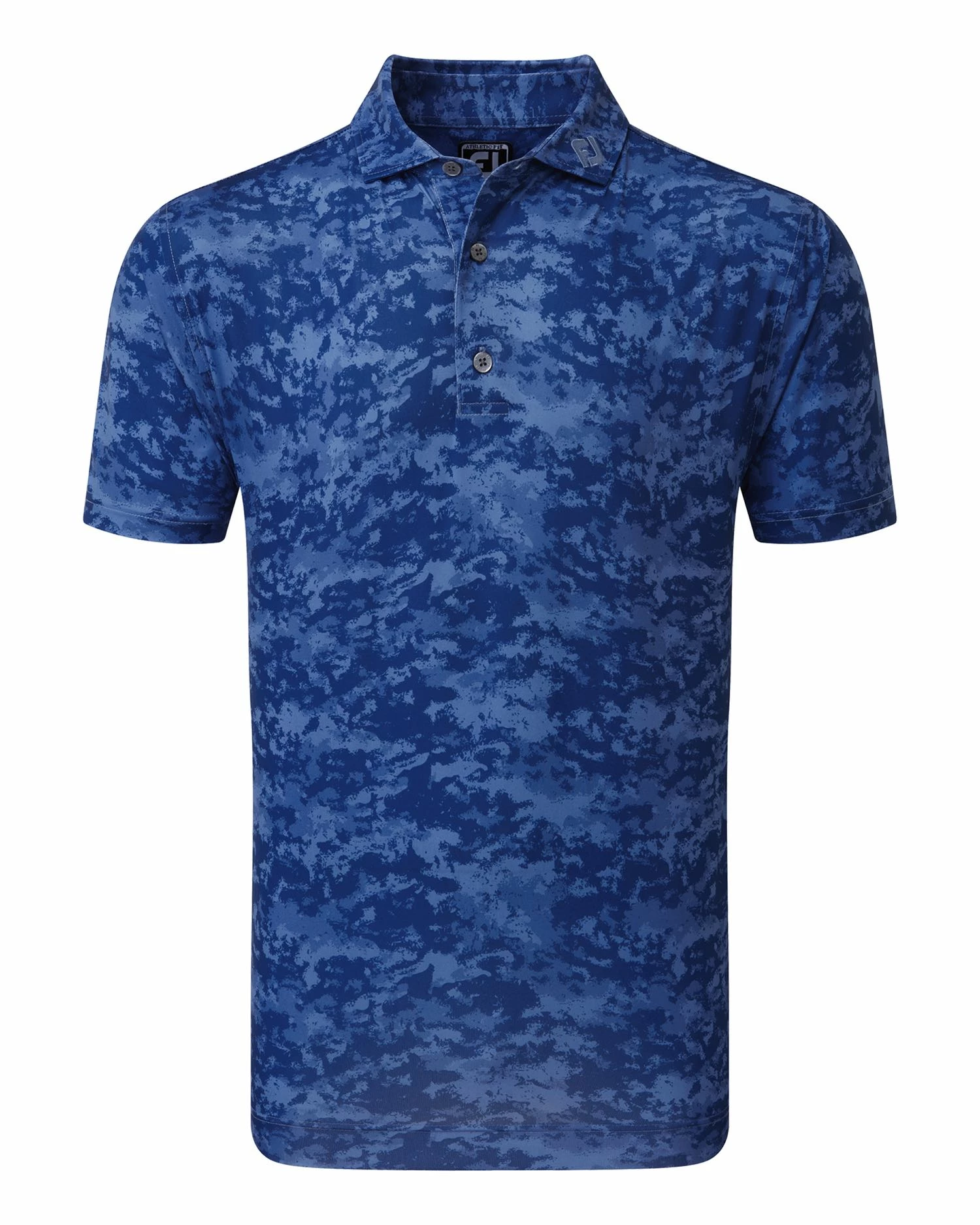 FootJoy Cloud Camo Lisle Golf Polo SS23 In Twilight - Image 4