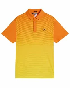 J.Lindeberg Lowell Slim Fit Golf Polo SS23 In Russet Orange