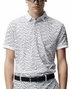 J.Lindeberg Tour Tech Regular Fit Print Golf Polo SS23 In Lapis Blue