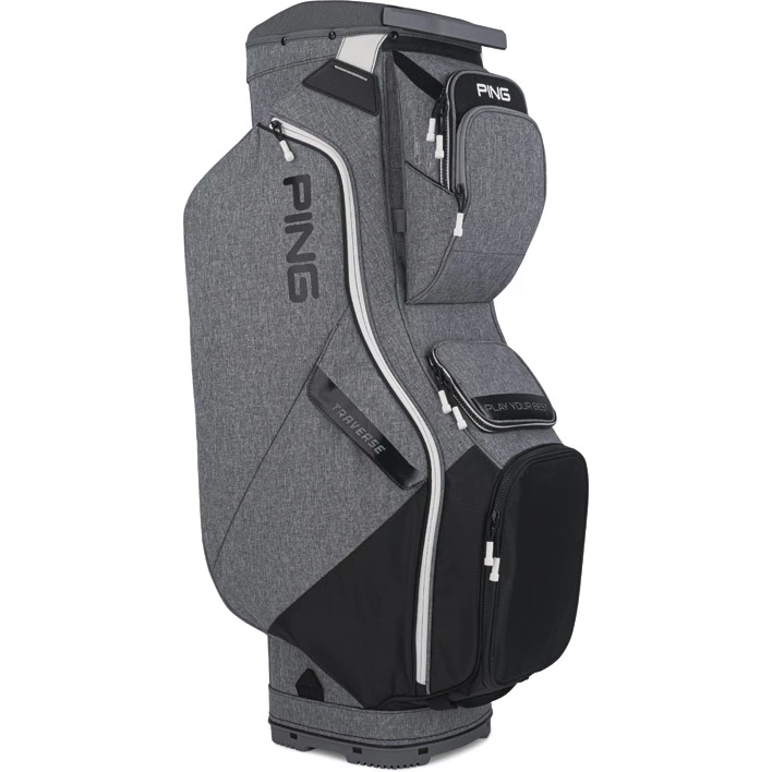 Ping Traverse 23 Cart Bag In Black / Iron / Neon Yellow - Image 4